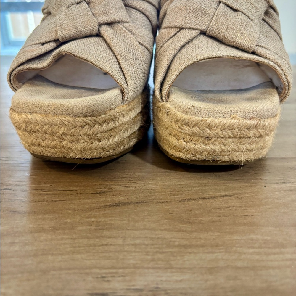 Sugar Brand Women's Harlem Beige Woven Wedges - Picture 8 of 12